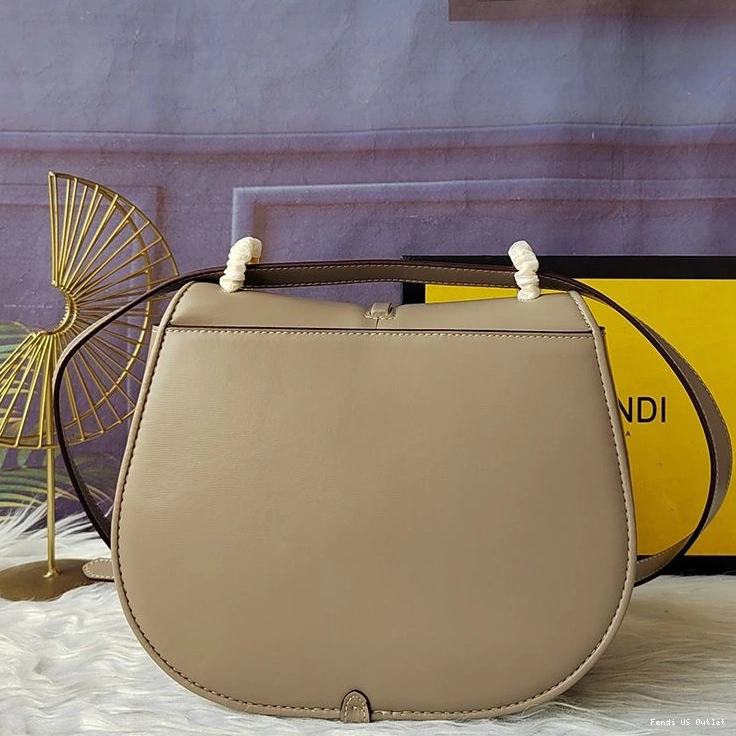 Cheap HOT Fendi In C'mon Leather Bag Grey Medium Calf 0803